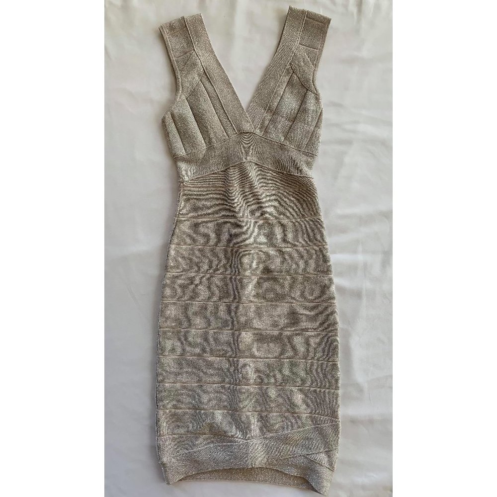 GUESS Dalton Bandage Dress gold silver